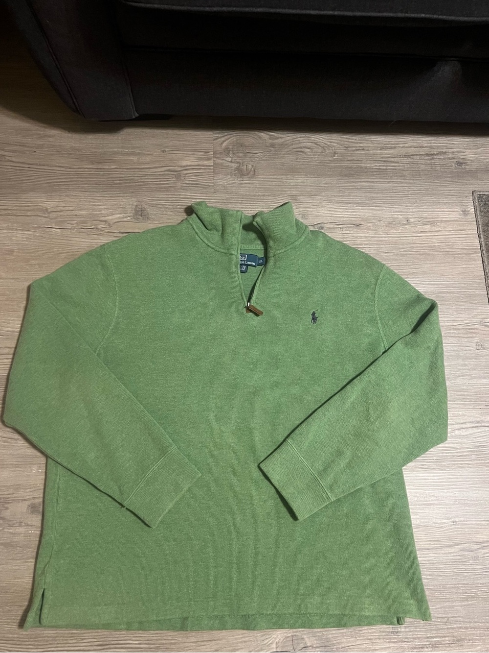 Vintage Polo Ralph Lauren Men’s Green Pony Knit Sweater 1/4 Zip